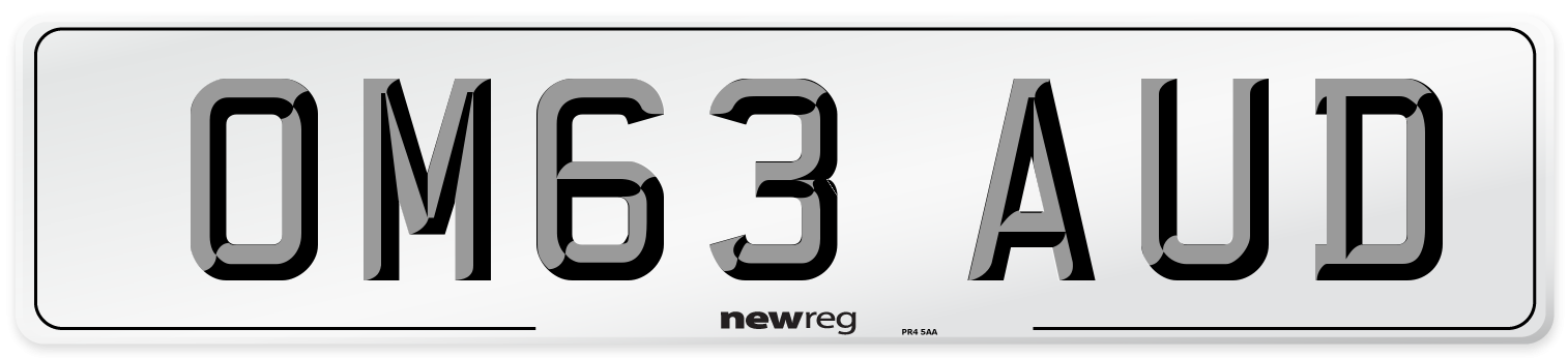OM63 AUD Number Plate from New Reg